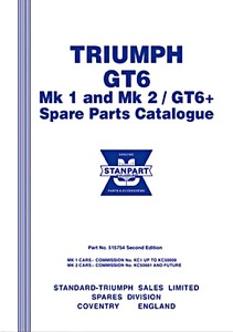 Buch: Triumph GT6 Mk 1 and Mk 2 / GT6+ (1966-1970) - Spare Parts Catalogue 