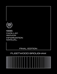 Livre: 1986 Cadillac Fleetwood Brougham - WSM