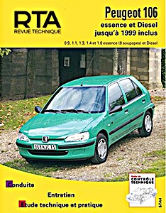 Książka: Peugeot 106 - 0.9, 1.1, 1.3, 1.4 et 1.6 essence (8 soupapes) et Diesel (1993-1999) - Revue Technique Automobile (RTA 539.5)