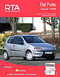 Livre: Fiat Punto - essence 1.2 (8 et 16 soupapes) et moteurs Diesel (10/1999-2003) - Revue Technique Automobile (RTA 739)