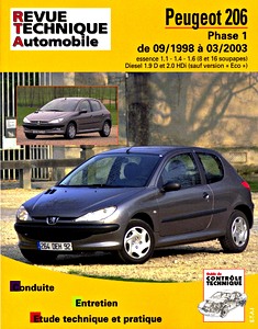 Boek: Peugeot 206 - Phase 1 - essence 1.1 - 1.4 - 1.6 / Diesel 1.9 D et 2.0 HDi (9/1998-3/2003) - Revue Technique Automobile (RTA 103)