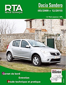 Book: Dacia Sandero - 1.4 MPI essence / GPL (03/2009-12/2010) - Revue Technique Automobile (RTA B761.5)