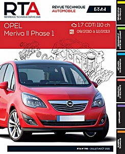 Boek: Opel Meriva II - Phase 1 - diesel 1.7 CDTi 110 ch (09/2010 - 12/2013) - Revue Technique Automobile (RTA 795)