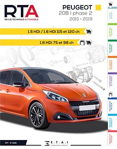 Książka: Peugeot 208 I - Phase 2 - 1.5 HDi / 1.6 HDi Diesel (04/2015-2019) - Revue Technique Automobile (RTA 849)