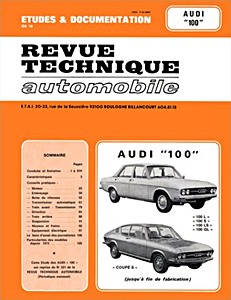 Buch: Audi 100 S - 100 LS - 100 GL & Coupé (1968-1976) - Revue Technique Automobile (RTA 321)