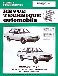 Livre: [RTA 384] Renault 18 - moteur 1397 cm³ (1978-1986)