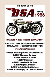 Book: Book of the BSA (up to 1926) (+ 1927 Models Suppl)