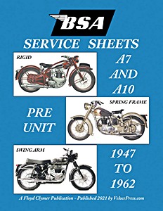 Boek: BSA Service Sheets - A7 & A10 Pre Unit (1947-1962)
