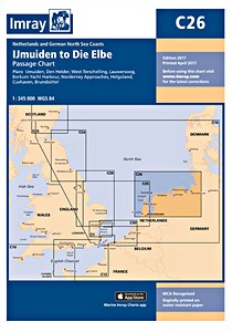 Vaarkaart: Imray Chart C26: IJmuiden to Die Elbe