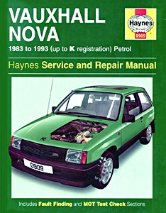 Book: Vauxhall Nova - Petrol (1983-1993) - Haynes Service and Repair Manual