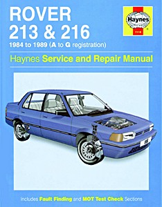 Book: Rover 213 & 216 (1984-1989) - Haynes Service and Repair Manual