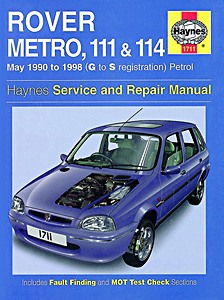 Livre: Rover Metro, 111 & 114 - Petrol (May 1990-1998) - Haynes Service and Repair Manual