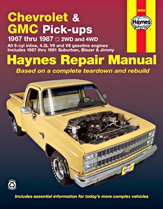 Livre : Chevrolet / GMC Pick-ups (1967-1987) - including Suburban, Blazer & Jimmy (1967-1991) - Haynes Repair Manual