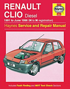 Livre: Renault Clio - Diesel (1991 - June 1996) - Haynes Service and Repair Manual
