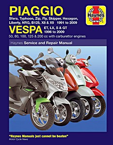 Livre : Piaggio & Vespa Scooters (1991-2009) - 50, 80, 100, 125 & 200 cc carburettor engines - Haynes Owners Workshop Manual