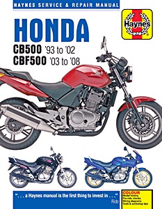 Livre : Honda CB 500 (1993-2002) & CBF 500 (2003-2008) - Haynes Service & Repair Manual