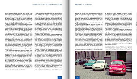 Seiten aus dem Buch Renault Alpine - Geschichte - Technik - Mythos (2)