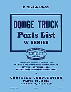 Livre: 1941-1945 Dodge Truck Parts List - W Series