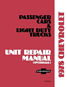 Livre: 1978 Chevrolet Car Truck Unit Repair Manual