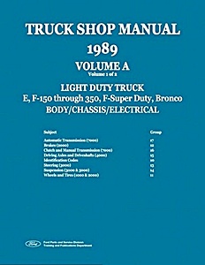 1989 Ford Light Truck WSM - Volumes A, B, & F