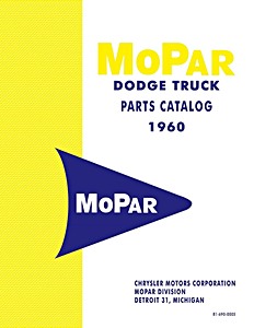 Livre: 1960 Dodge Truck P-Series Parts Catalog Book