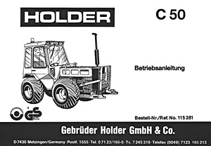Książka: Holder C 50 - Betriebsanleitung