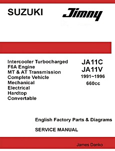 Książka: Suzuki Jimny JA11C JA11V 660cc Parts Manual 1991-1996