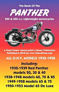 Omslag werkplaatshandboek The Book of the Panther 250 & 350 cc Lightweight Motorcycles - All O.H.V. Models 1932-1958