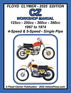 GVEP03060 Portada manual CZ Workshop Manual (1967-1974) - 125cc, 250cc, 360cc, 380cc - 4-Speed & 5-Speed - Single Pipe